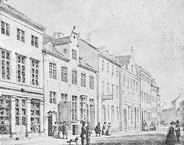 Østergade árið 1840.